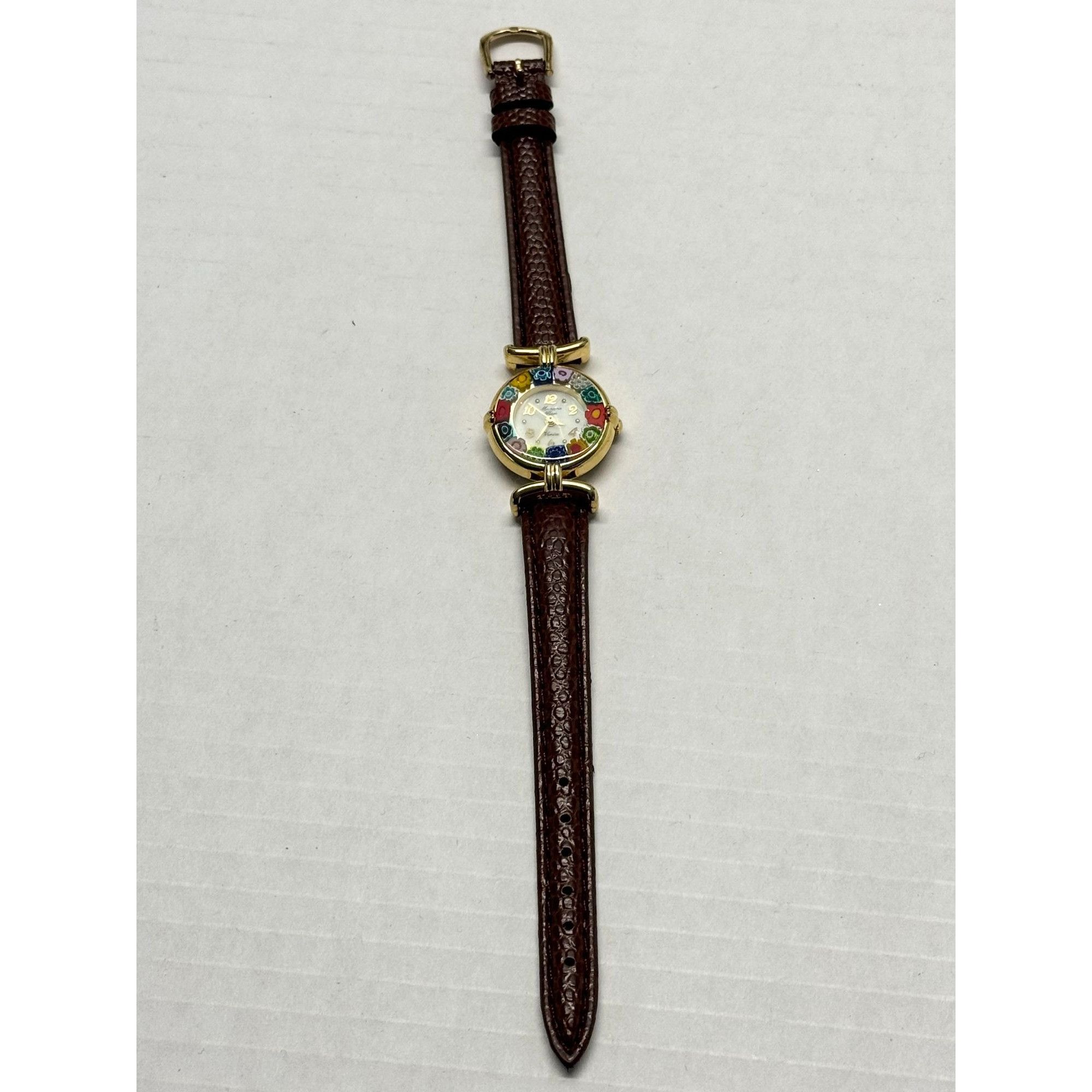 Vintage Vera Pelle Murano Glass Venice Ladies Leather Wristwatch Wat Size ONE SIZE - 3 Thumbnail
