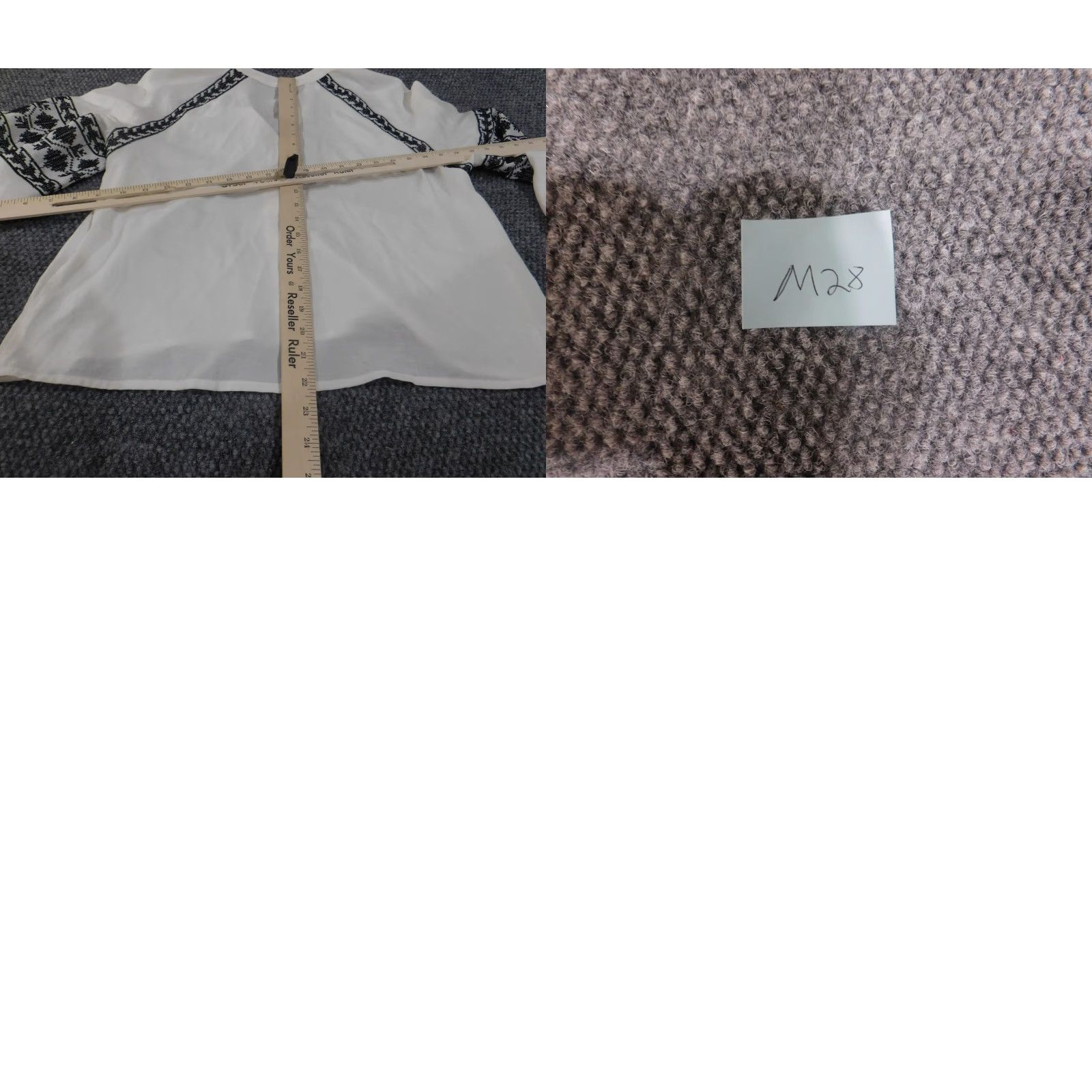 Zara Zara Womens Button-Up Shirt V-Neck Geometric White Small Casual Long Sleeve Regular Fit Stretch Knit Viscose Basic Summer Winter Womens Size S / US 4 / IT 40 - 9 Thumbnail