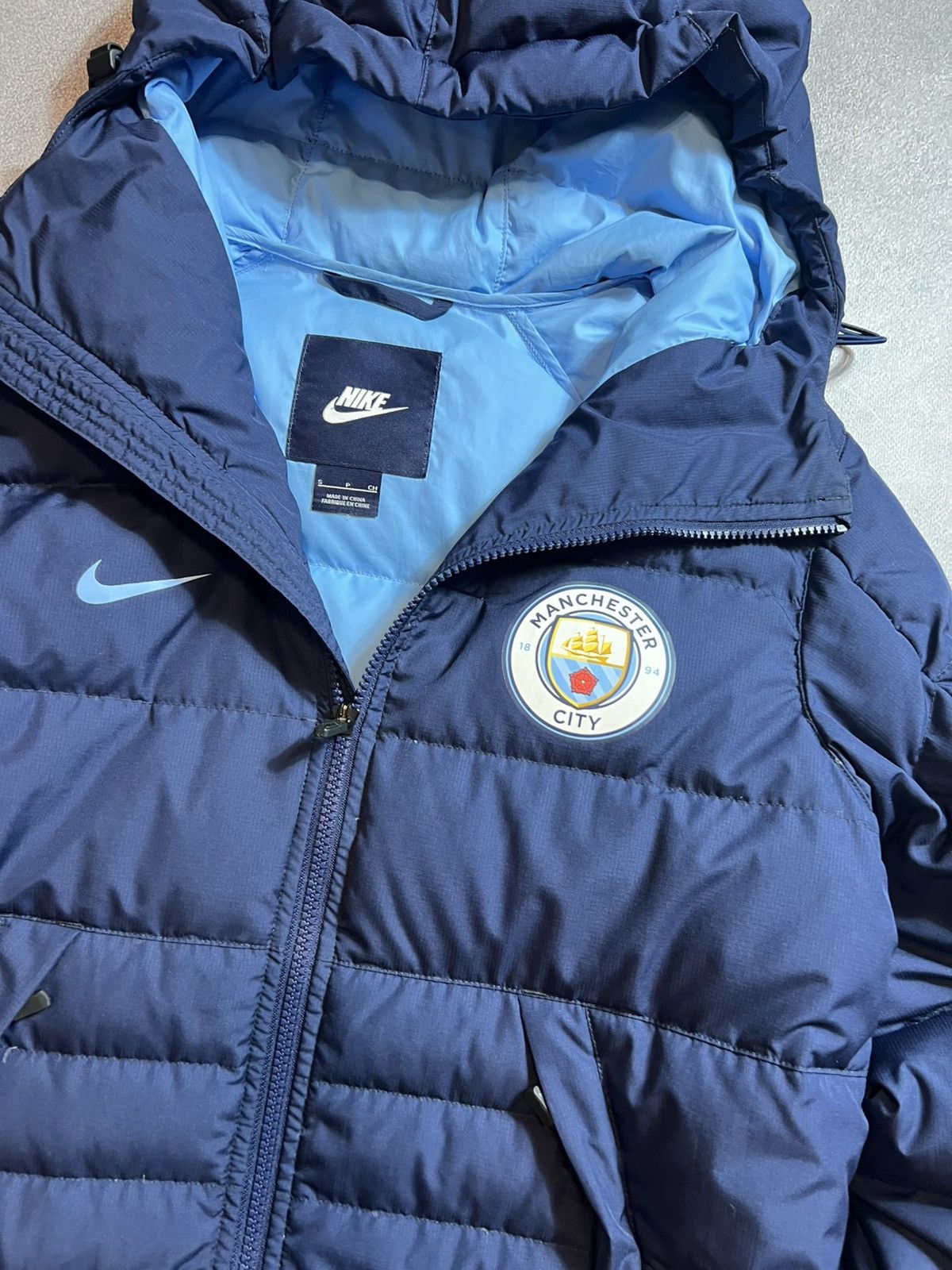 Nike 💙NIKE MANCHESTER SITY NYLON PUFFER HYPE Y2K SWAG JACKET Size US M / EU 48-50 / 2 - 5 Thumbnail