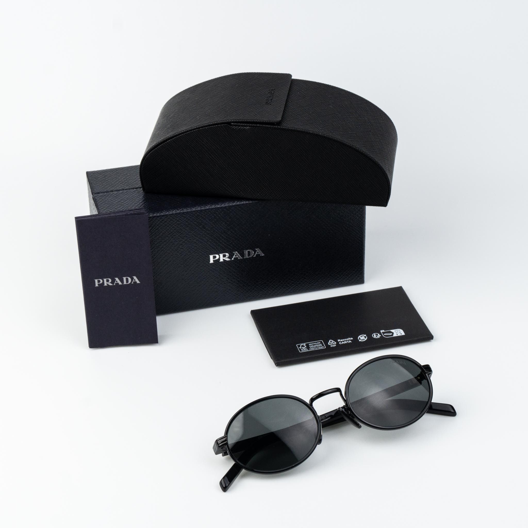 Prada Prada Women Sunglasses Oval PRB56S AAV08Z NEW AUTHENTIC Size ONE SIZE - 10 Thumbnail