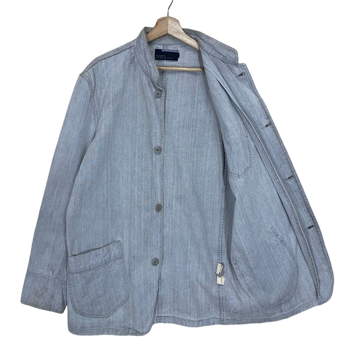 Japanese Brand × Vintage ROUSHATTE Hickory Chore Jacket Size US L / EU 52-54 / 3 - 8 Thumbnail