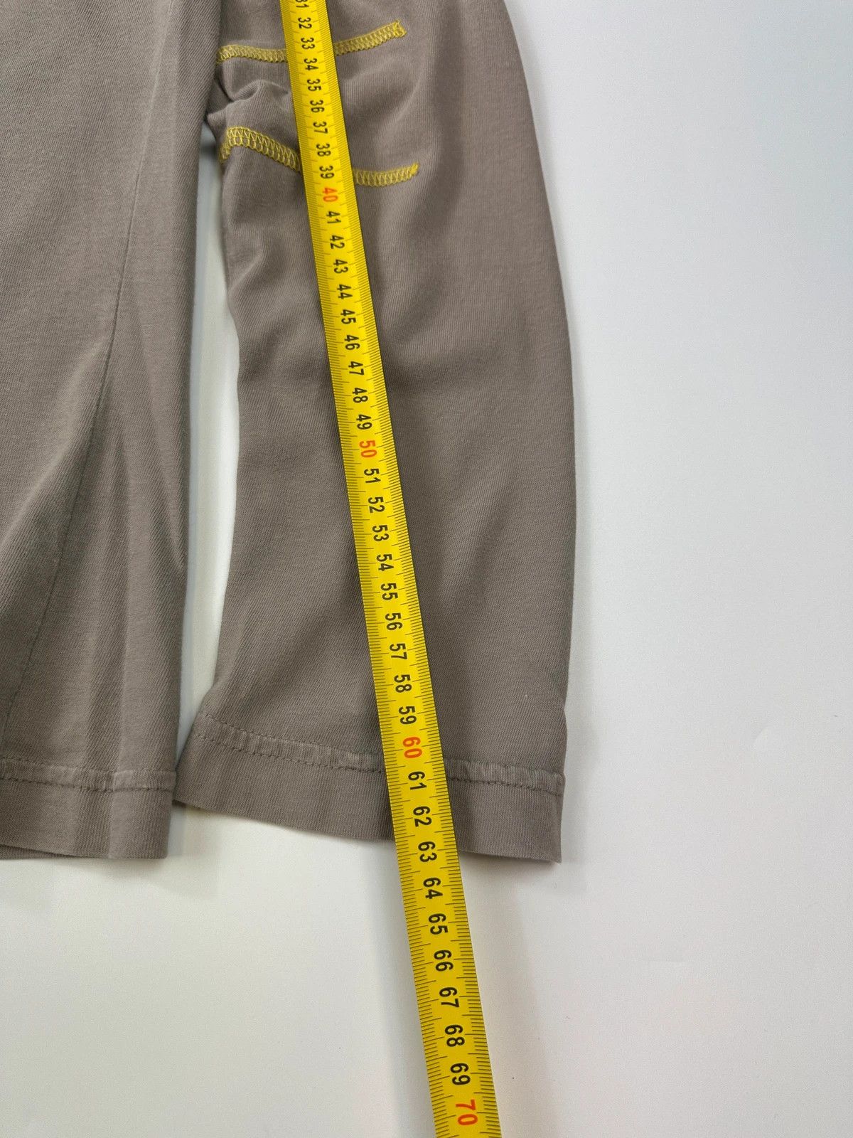 Dolce & Gabbana Dolce & Gabbana Taupe Beige & Yellow Stitches Longsleeve Tee Size US M / EU 48-50 / 2 - 10 Thumbnail