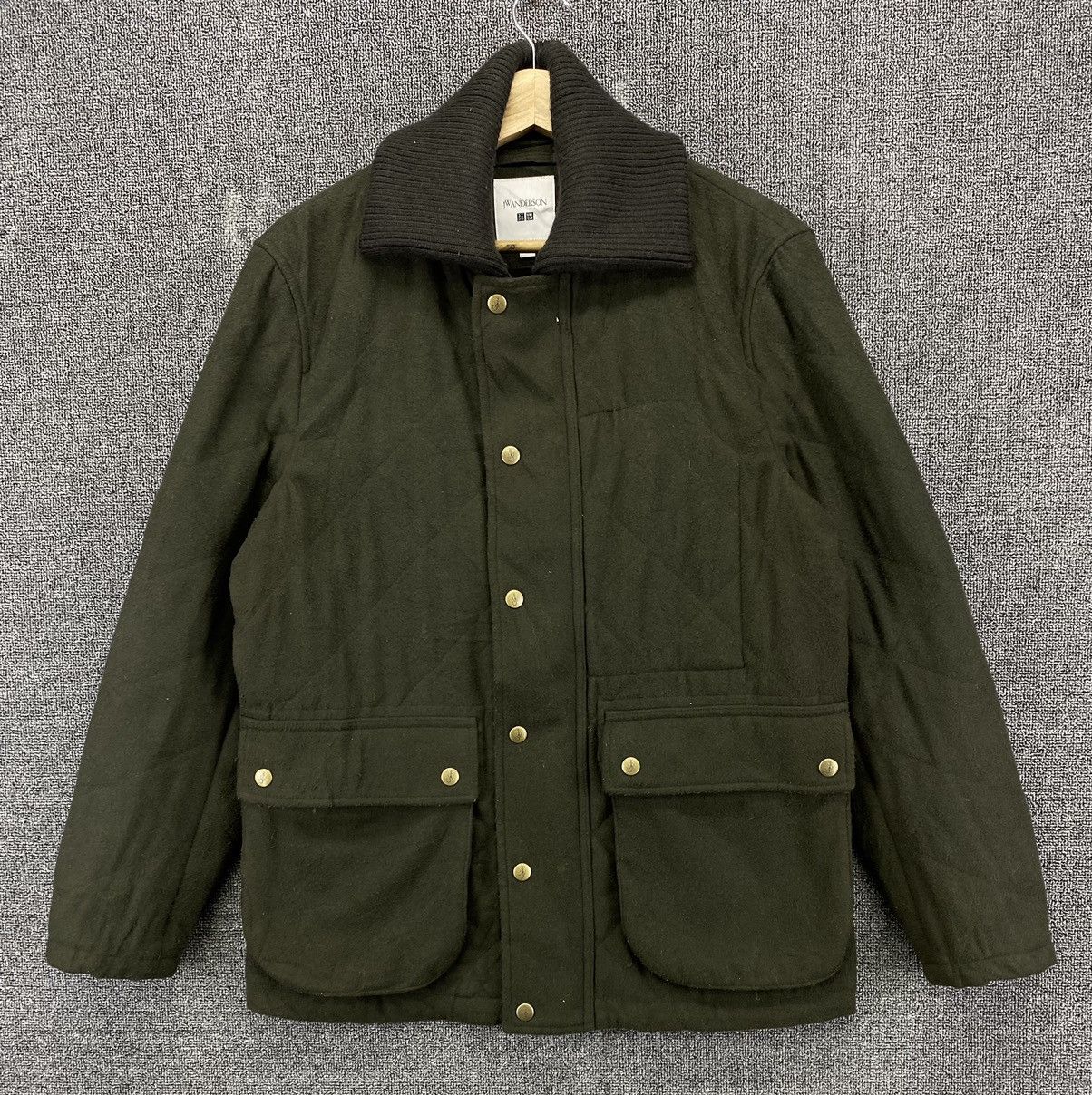 JW Anderson × Uniqlo J.W.Anderson x Uniqlo Green Army Quilted Wool Jacket Size US M / EU 48-50 / 2 - 1 Thumbnail
