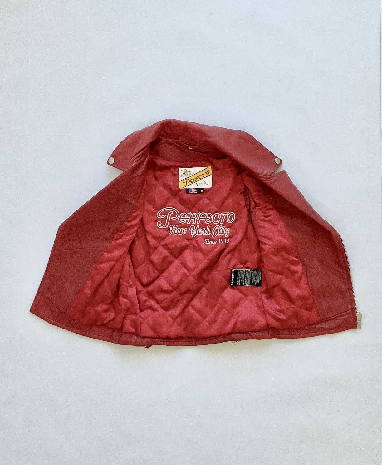 Schott Vintage Schott Perfecto Red Leather Biker jacket Size XS / US 0-2 / IT 36-38 - 4 Thumbnail