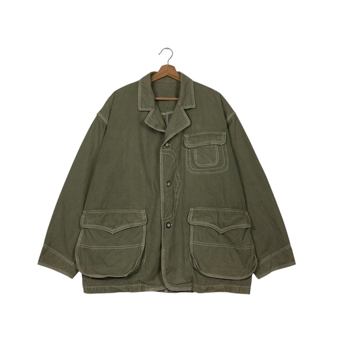 Japanese Brand COUNTYNAP Three Pocket Worker Green Chore Jacket #2372-C106 Size US M / EU 48-50 / 2 - 1 Thumbnail