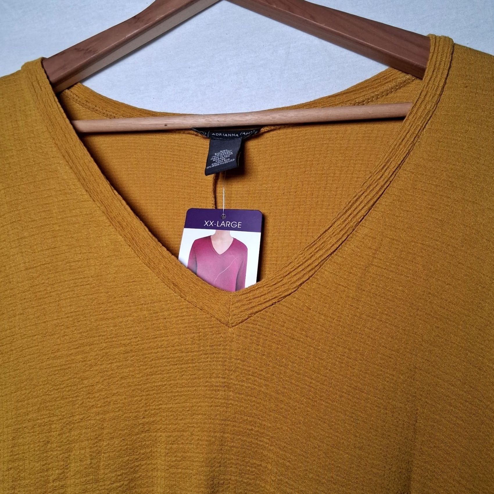 Adrianna Papell VINTAGE Adiranna Papell Tunic Shirt Women Plus Size 2XL Goldenrod Long Sleeve Stretch Size XXL / US 16-18 / IT 52-54 - 3 Thumbnail