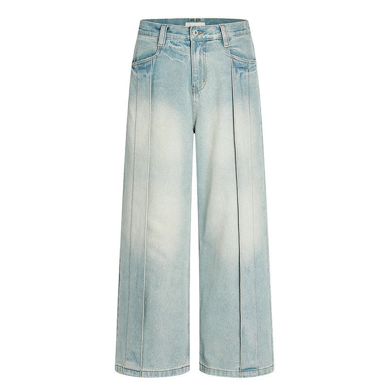 Vintage American retro patchwork straight wide-leg casual jeans Size US 32 / EU 48 - 1 Thumbnail