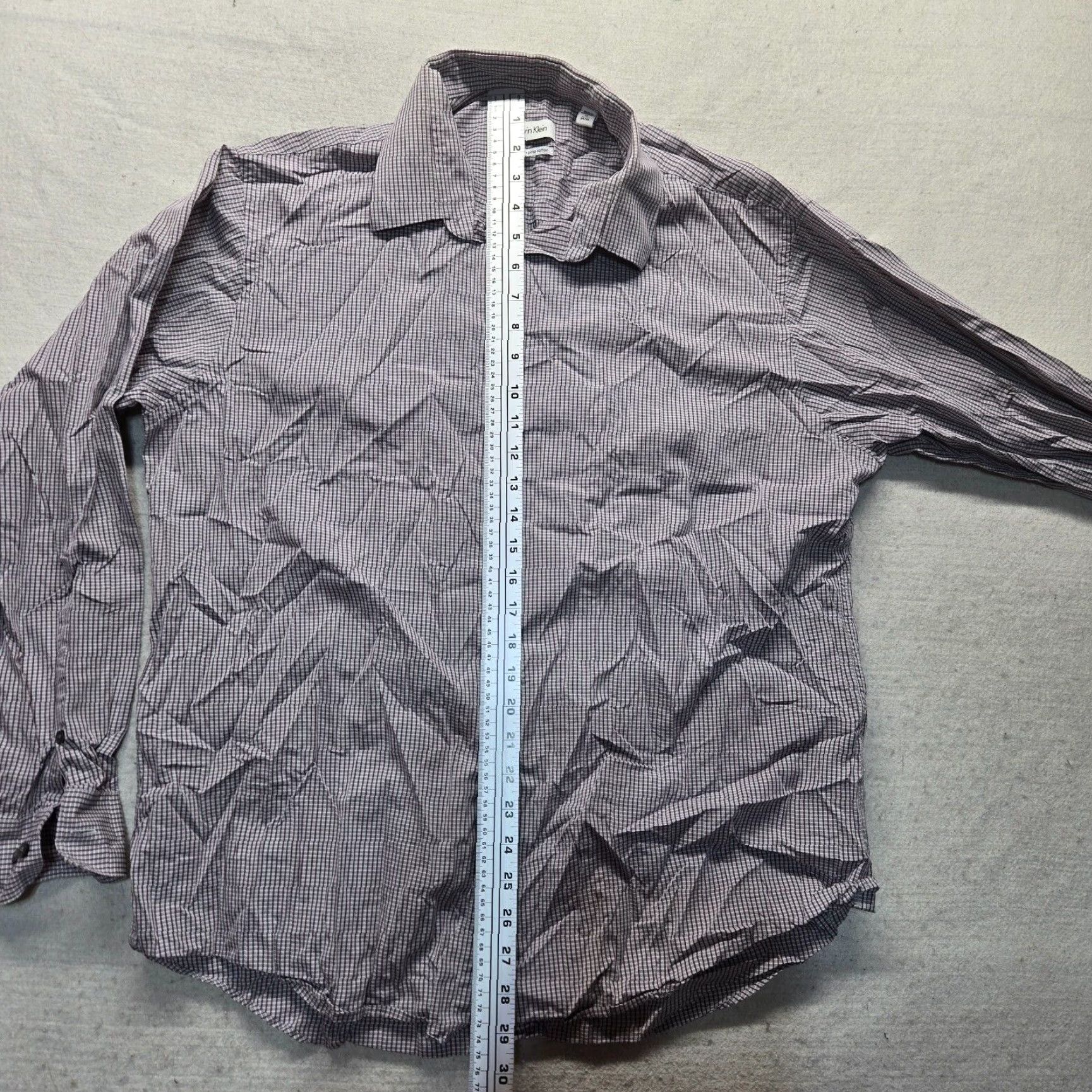 Calvin Klein Calvin Klein Gray Checkered Dress Shirt Adult Men's 17 Slim Fit Long Sleeve Button-Down Size US XL / EU 56 / 4 - 6 Thumbnail