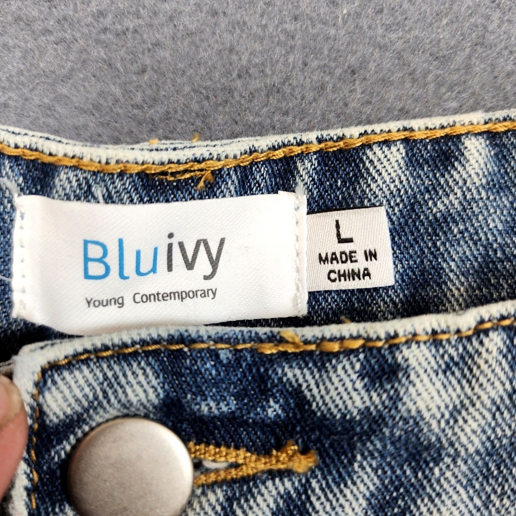 Vintage Blu Ivy Jeans Women L 30x27 Blue Acid Wash Factory Distressed Baggy 90s Y2K Womens Size 30" / US 8 / IT 44 - 3 Thumbnail