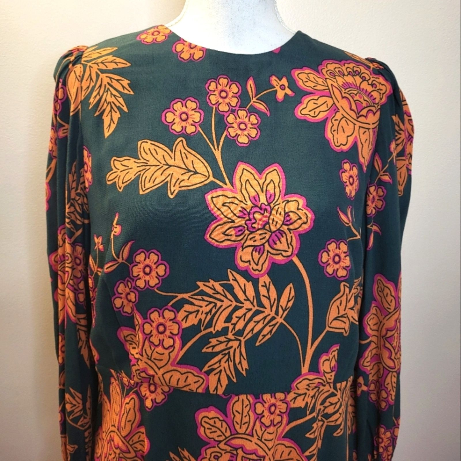 Boden Boden Long Sleeve Floral Print Midi Dress Size 10 Size L / US 10 / IT 46 - 2 Thumbnail