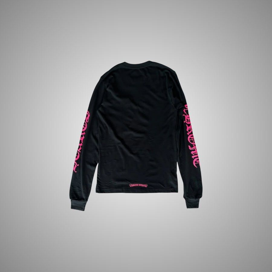 Chrome Hearts CHROME HEARTS BLACK & PINK NECK LOGO LONGSLEEVE T-SHIRT Size US S / EU 44-46 / 1 - 2 Thumbnail
