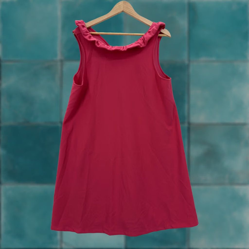 Vintage Pomander Place Pink Sleeveless High Neck Ruffle Back Swing Dress Womens XL Size XL / US 12-14 / IT 48-50 - 1 Thumbnail