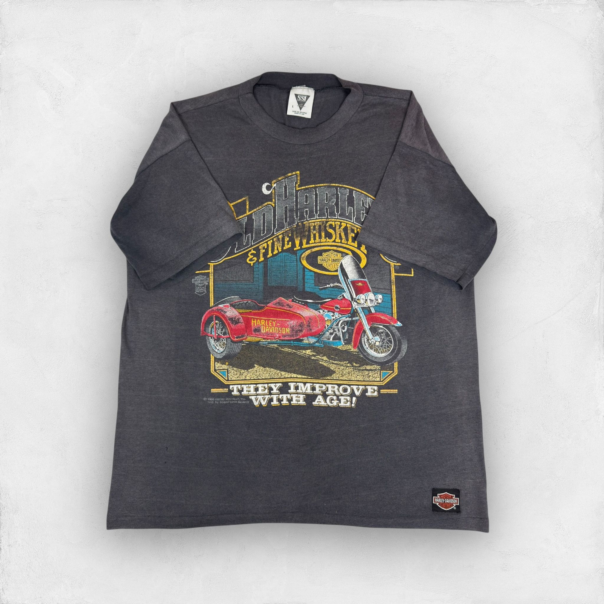 Harley Davidson Vintage Harley-Davidson Men's Gray Cotton 1988 T-Shirt Large Size US L / EU 52-54 / 3 - 1 Thumbnail