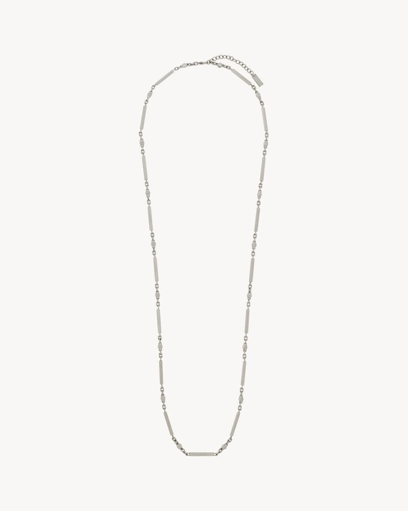 Saint Laurent Paris o1bcso1str0226 Size:OS/Crystal Bar Necklace in Silver Size ONE SIZE - 1 Thumbnail