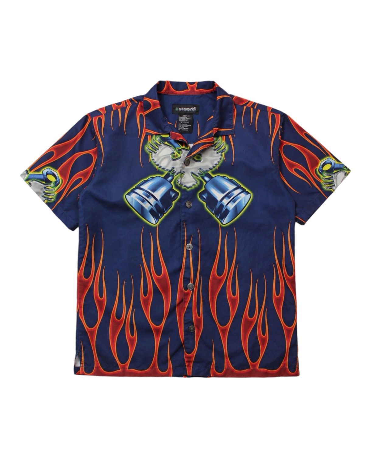 Vintage 2000S NO BOUNDARIES FLAME SHIRT Size US L / EU 52-54 / 3 - 1 Thumbnail