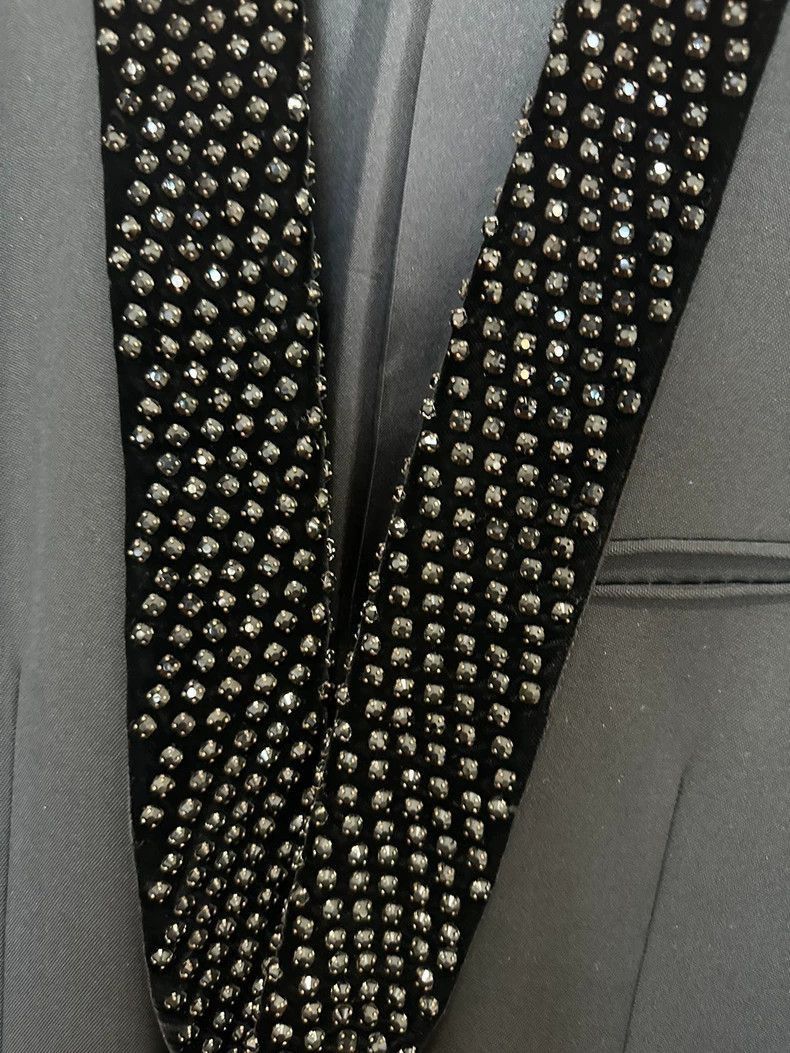 Saint Laurent Paris Saint Laurent Paris Heavy industry diamond studded suit jac Size US M / EU 48-50 / 2 - 2 Thumbnail
