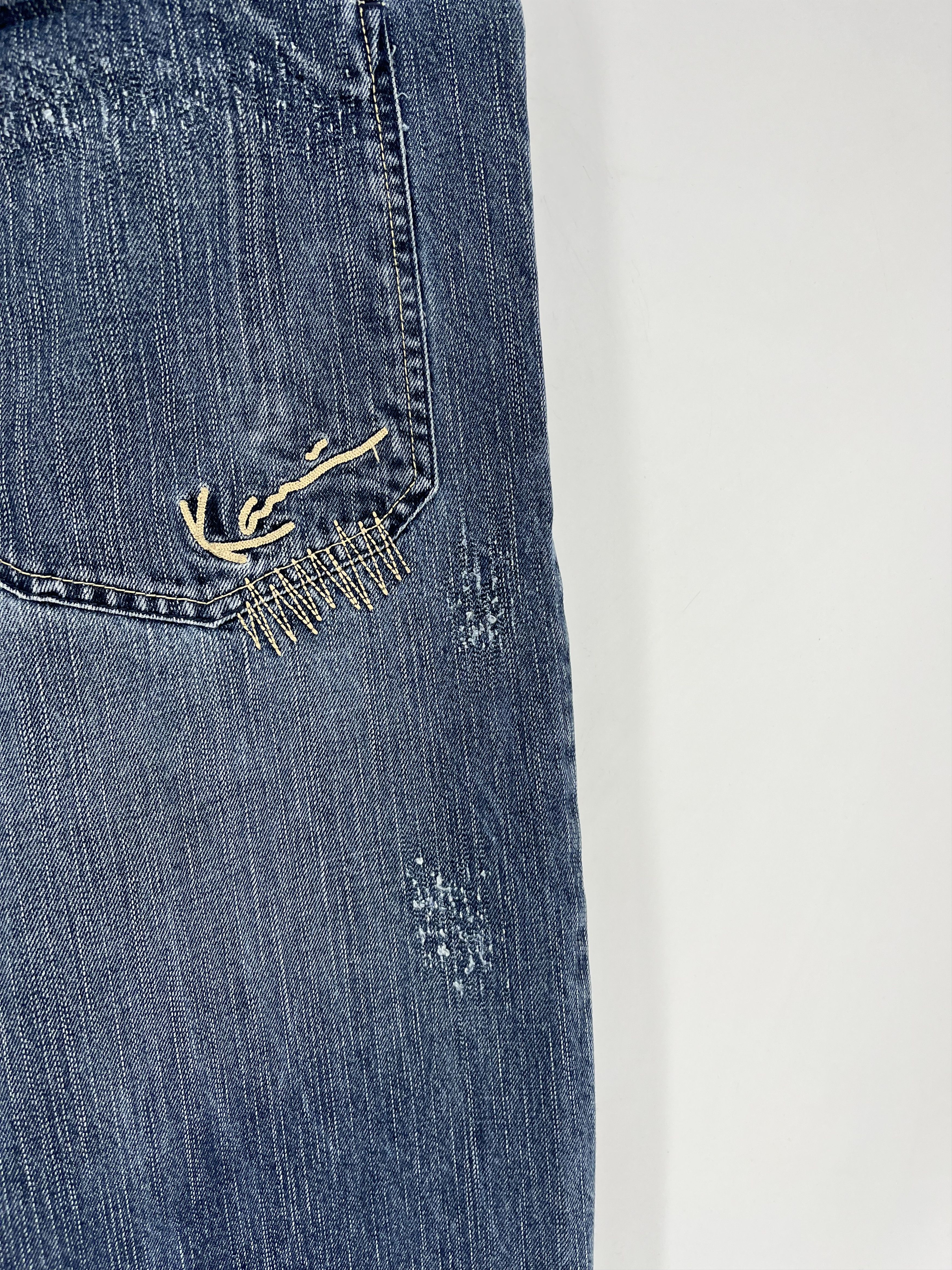 Japanese Brand Vintage Karl Kani Baggy Rap Jeans Rivet Stud Big Logo Size34 Size US 34 / EU 50 - 11 Thumbnail