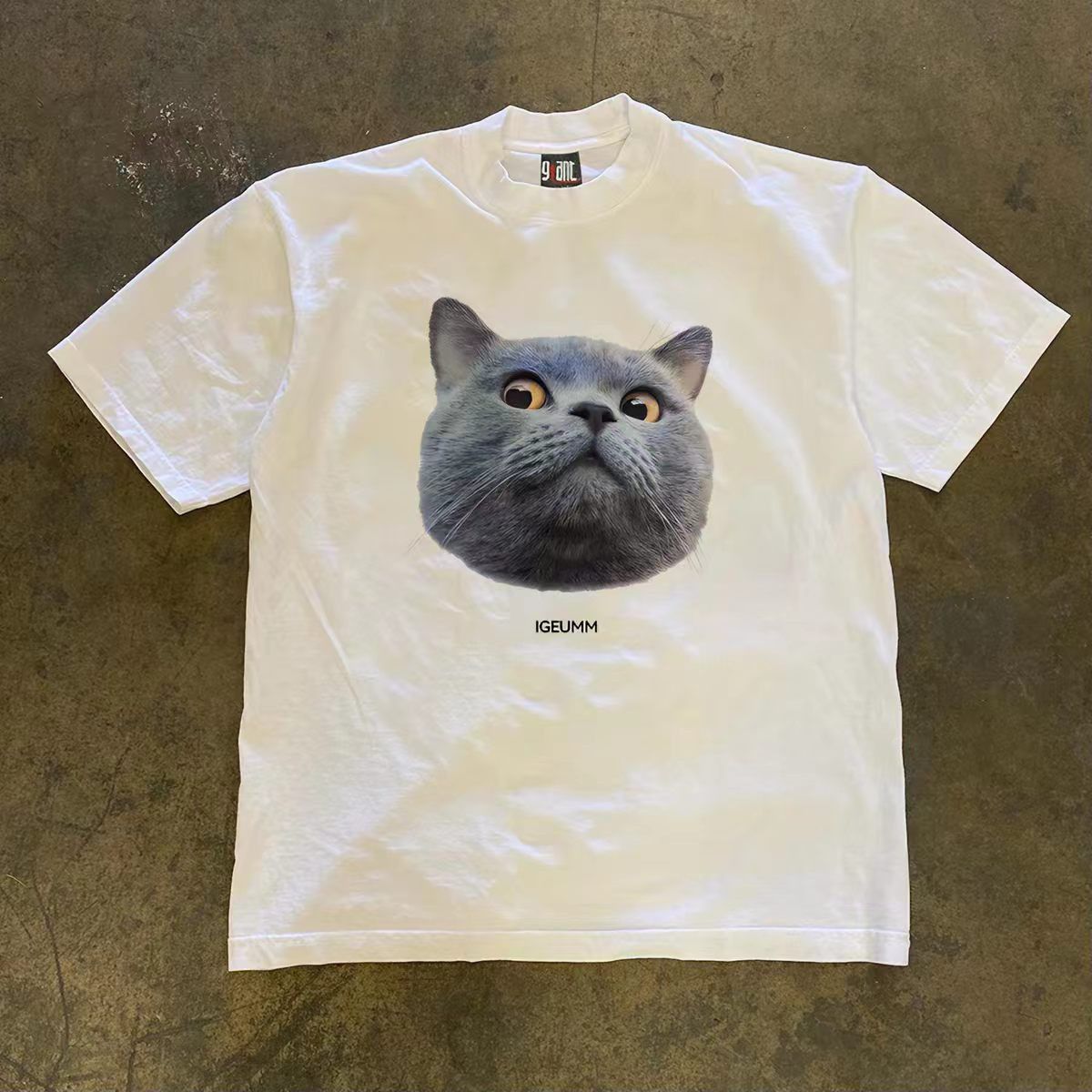 Japanese Brand White Vintage Cat Head T-Shirt Size US M / EU 48-50 / 2 - 1 Thumbnail