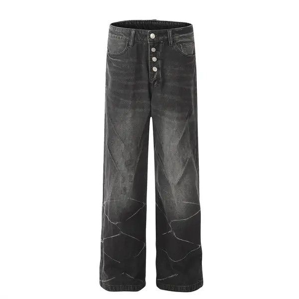 Japanese Brand Punk distressed washed distressed loose straight jeans y2k Size US 32 / EU 48 - 7 Thumbnail