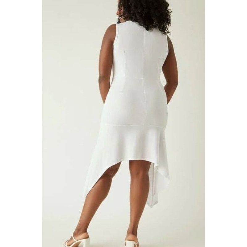 Other PLUS Size 26/28 Womens Asymmetric Flounced Knit Sheath Dress Size 4XL / US 24-26 - 2 Thumbnail