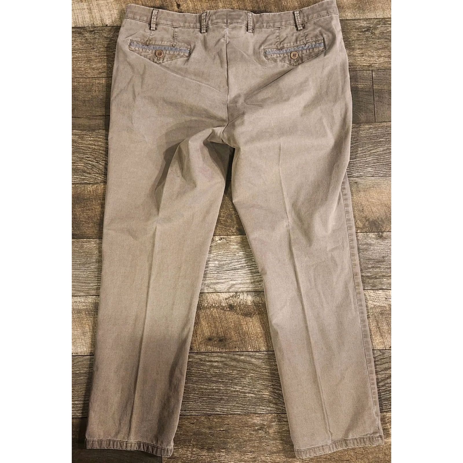 Vintage Meyer Chicago Mens 40x29 Trouser Beige Khaki Smart Casual Cotton Stretch Pants Straight 40in Inseam Mens Regular Beige City Size US 40 / EU 56 - 6 Thumbnail