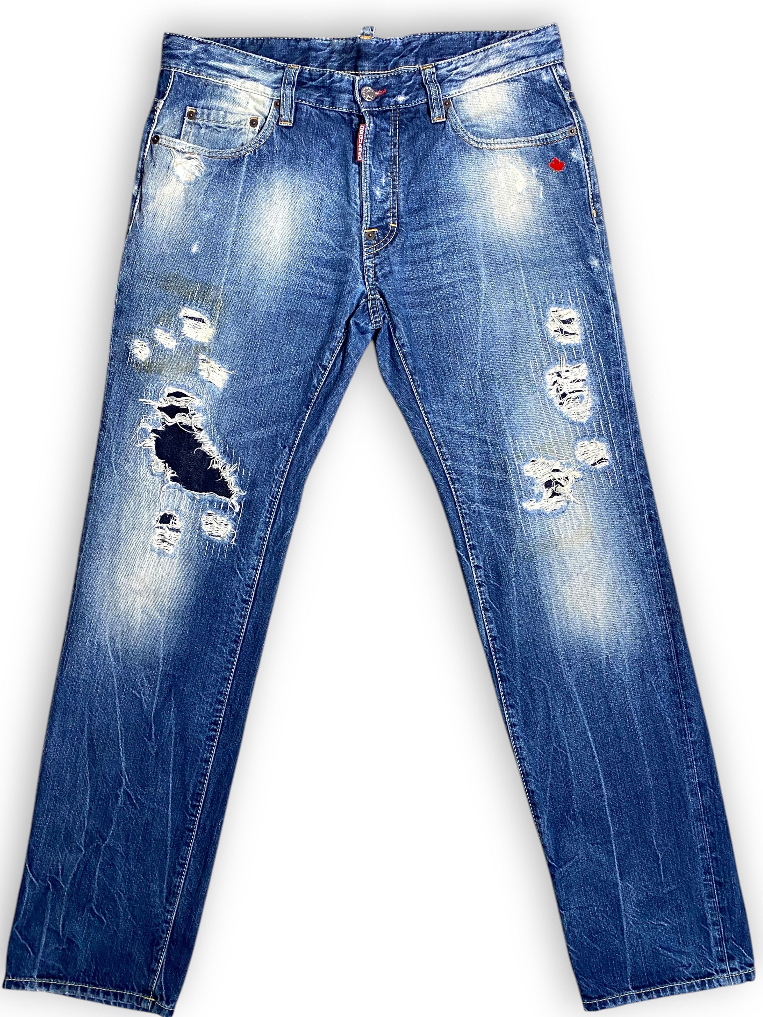 Dsquared2 Dsquared2 Distressed Washed Oil Stained Slim Jeans Vintage Size US 32 / EU 48 - 2 Thumbnail