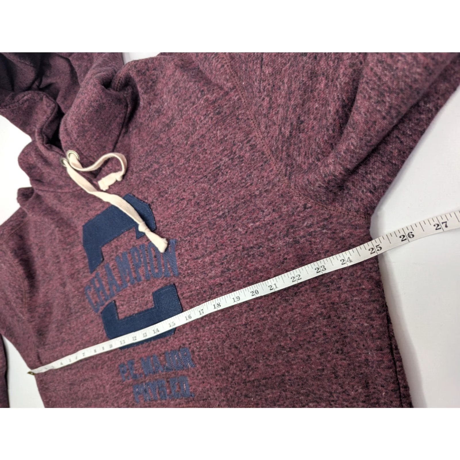 Champion Champion Hoodie Mens L Maroon Fleece Pullover Logo Embroidered 90s College University Sports Sweatshirt Size US L / EU 52-54 / 3 - 6 Thumbnail