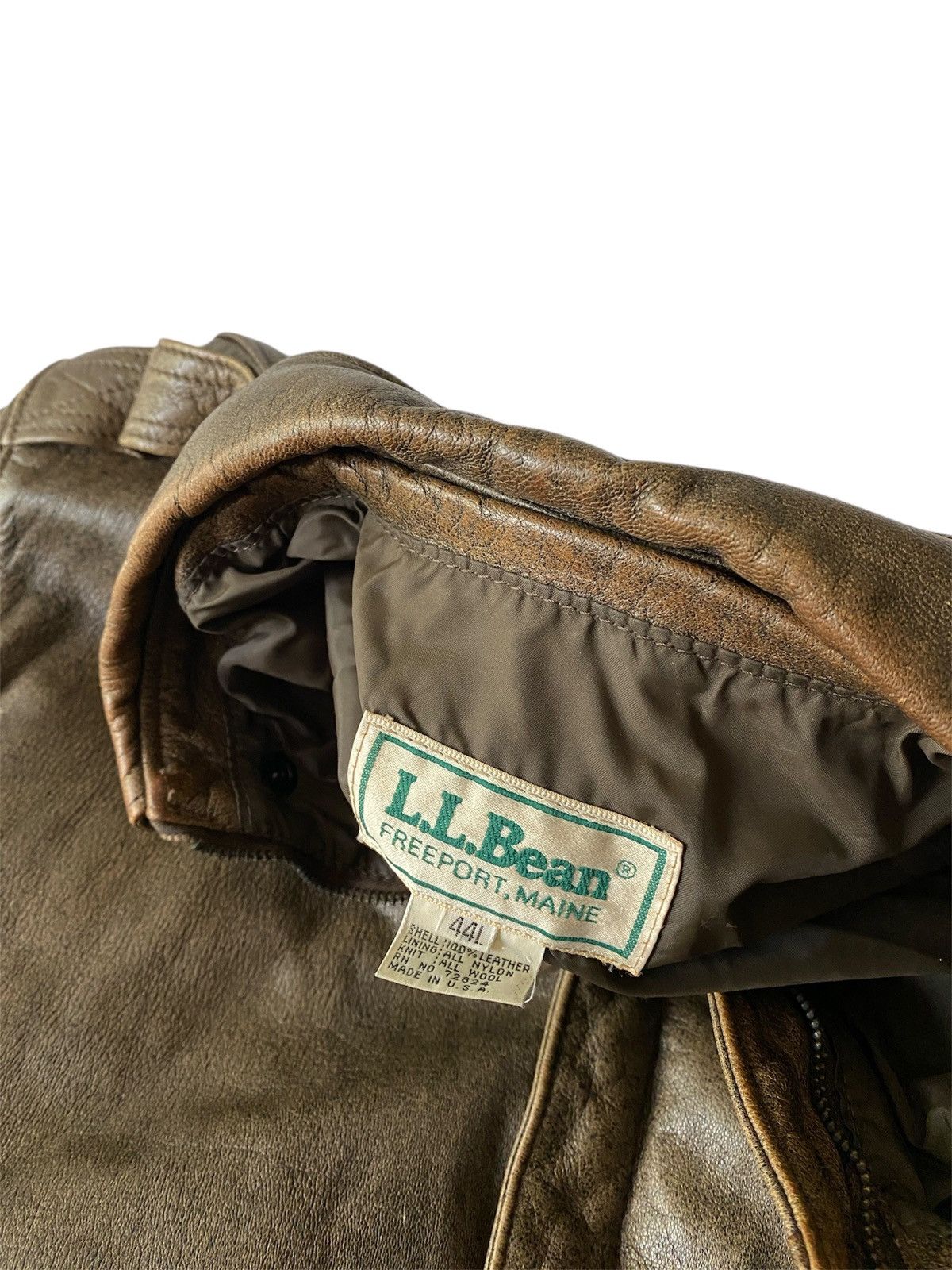 L.L. Bean Vintage LL Bean Jacket Leather Made In USA Brown Men’s Large Size US L / EU 52-54 / 3 - 6 Thumbnail