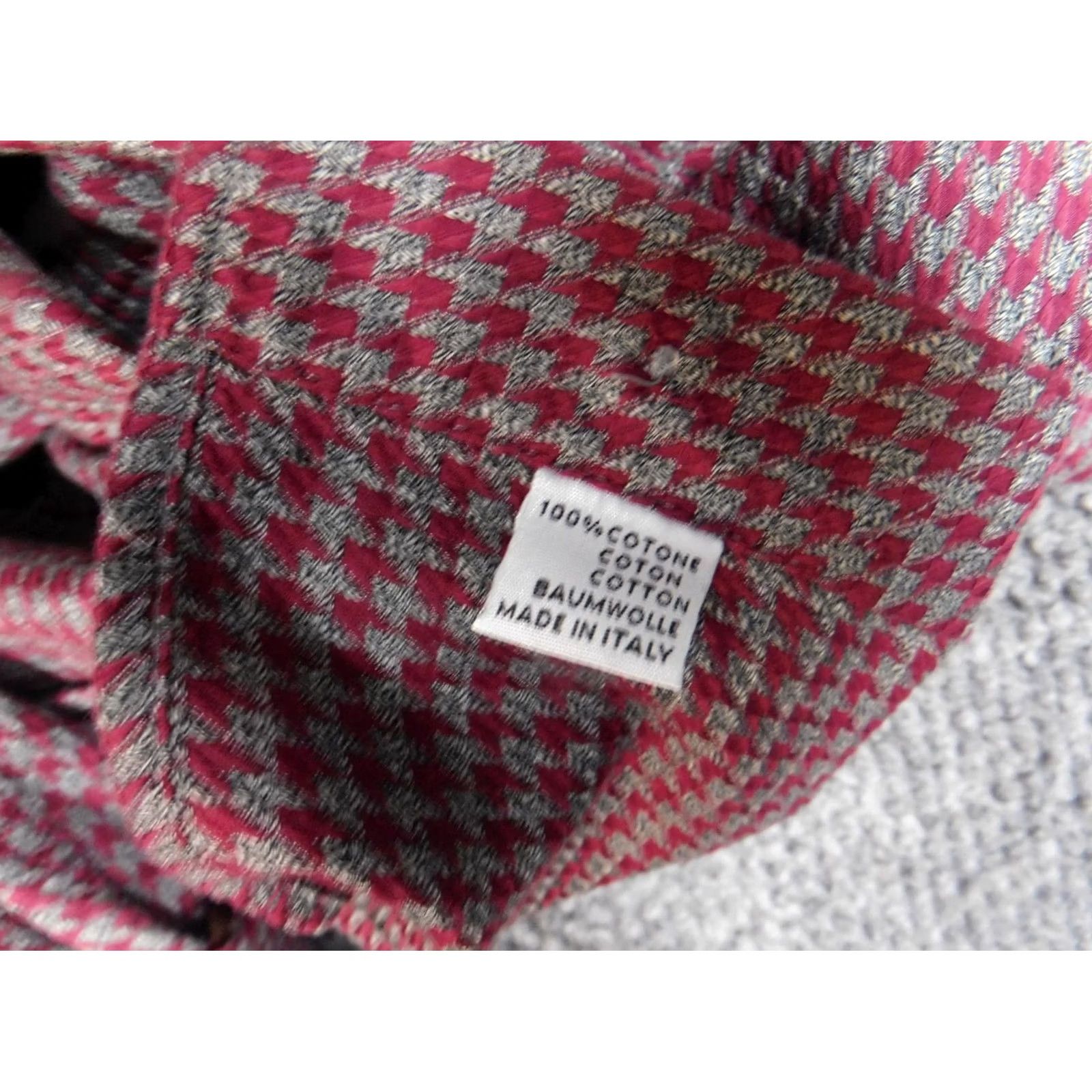 Vintage Diverso London Mens Shirt Medium Red Button-Down Knit Plaid Long Sleeve Regular with Pockets Size US M / EU 48-50 / 2 - 6 Thumbnail