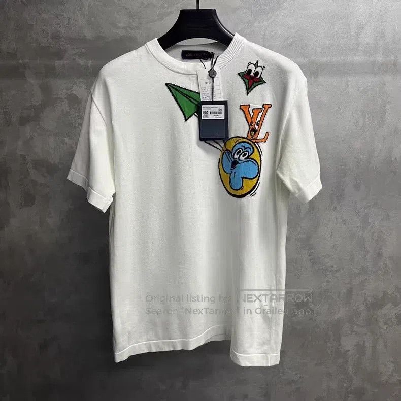 Louis Vuitton Louis Vuitton White caricature intarsia crewneck short sle Size US S / EU 44-46 / 1 - 1 Thumbnail