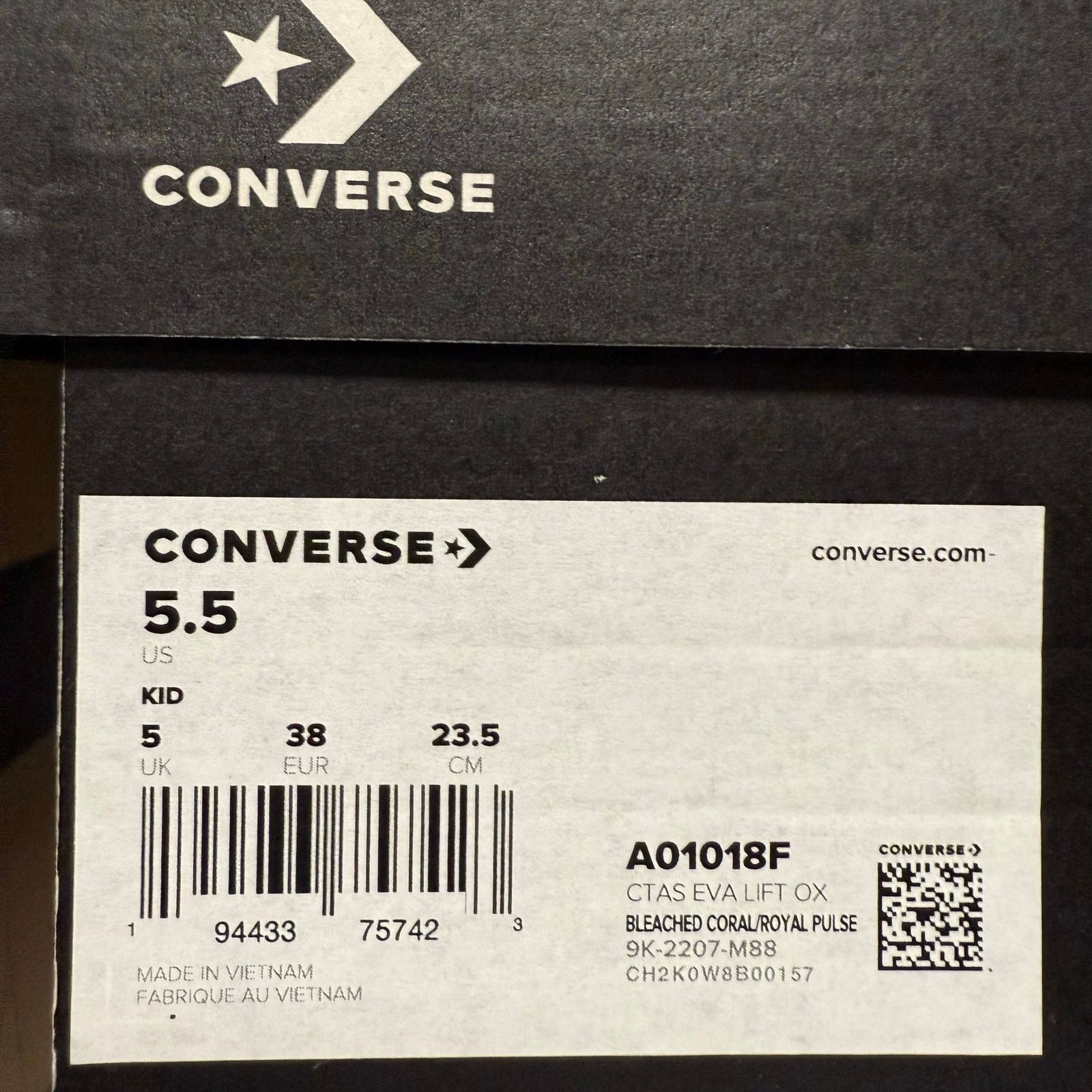 Converse CONVERSE GS 5.5 CHUCK TAYLOR ALL STAR EVA LIFT OX A01018F Size US 5.5 / IT 35.5 - 2 Thumbnail