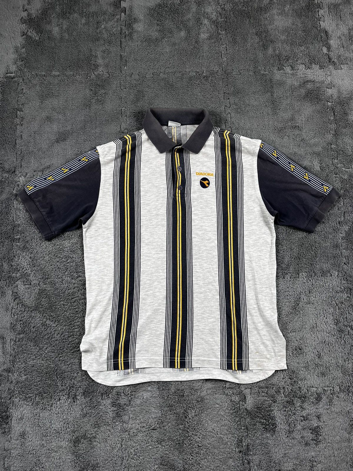 Diadora Vintage 00s Diadora Stripes Striped Polo streetwear M Size US M / EU 48-50 / 2 - 1 Thumbnail