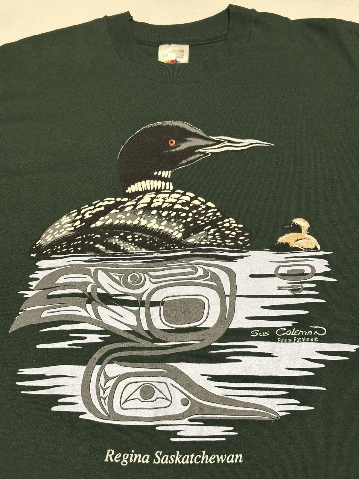 Vintage Vintage Loon Animal Nature single stitch T-shirt Size US L / EU 52-54 / 3 - 3 Thumbnail