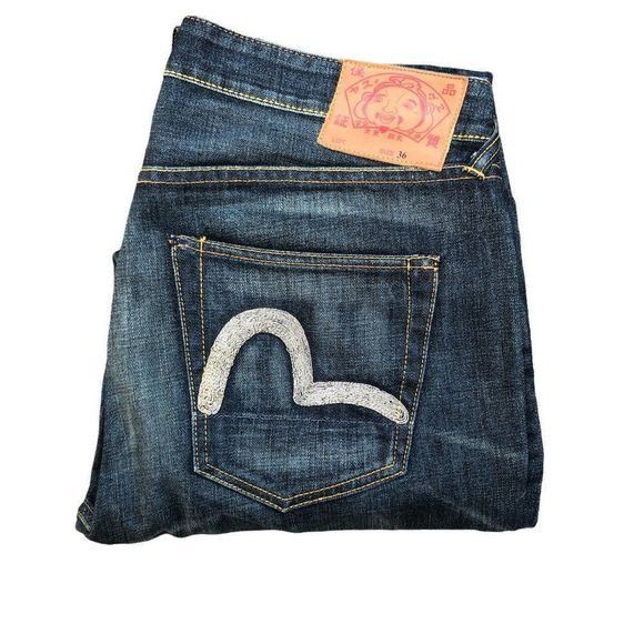 Evisu RARE Evisu Curved Leg Embroidered Jeans Size 36 Blue Size US 36 / EU 52 - 4 Thumbnail