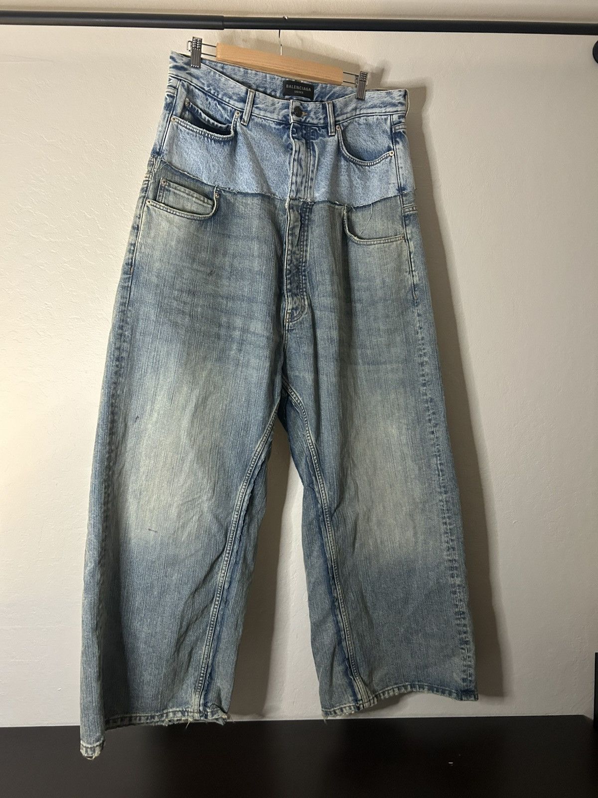 Balenciaga Balenciaga Cut Up Double Waist Denim Jeans | Grailed