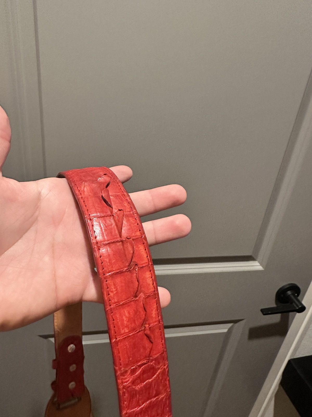 Other Mens crocodile cowboy belt Size 38 - 4 Thumbnail