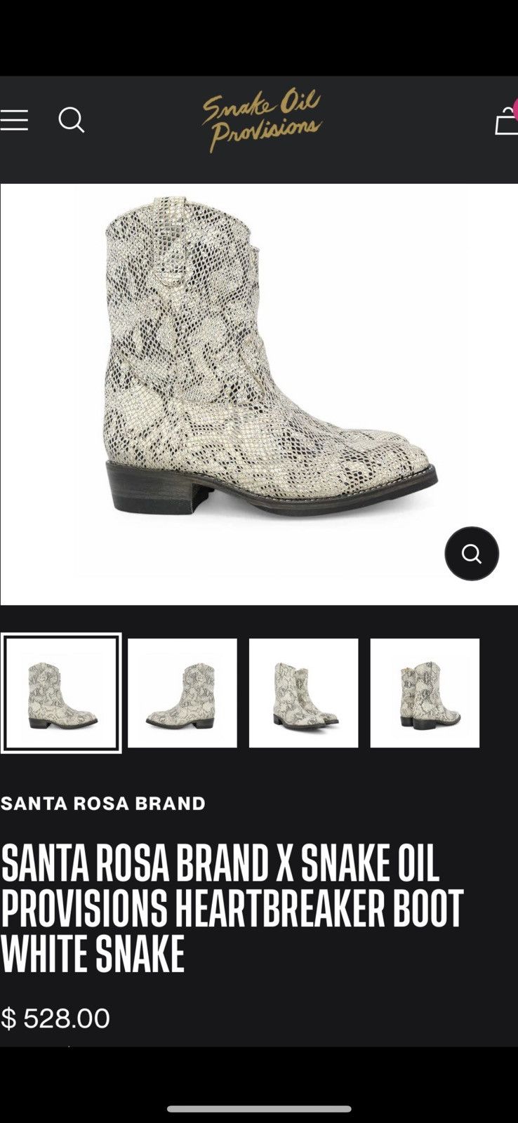 Santa Rosa SOP Heartbreakers in white snake Size US 7.5 / EU 40-41 - 17 Thumbnail