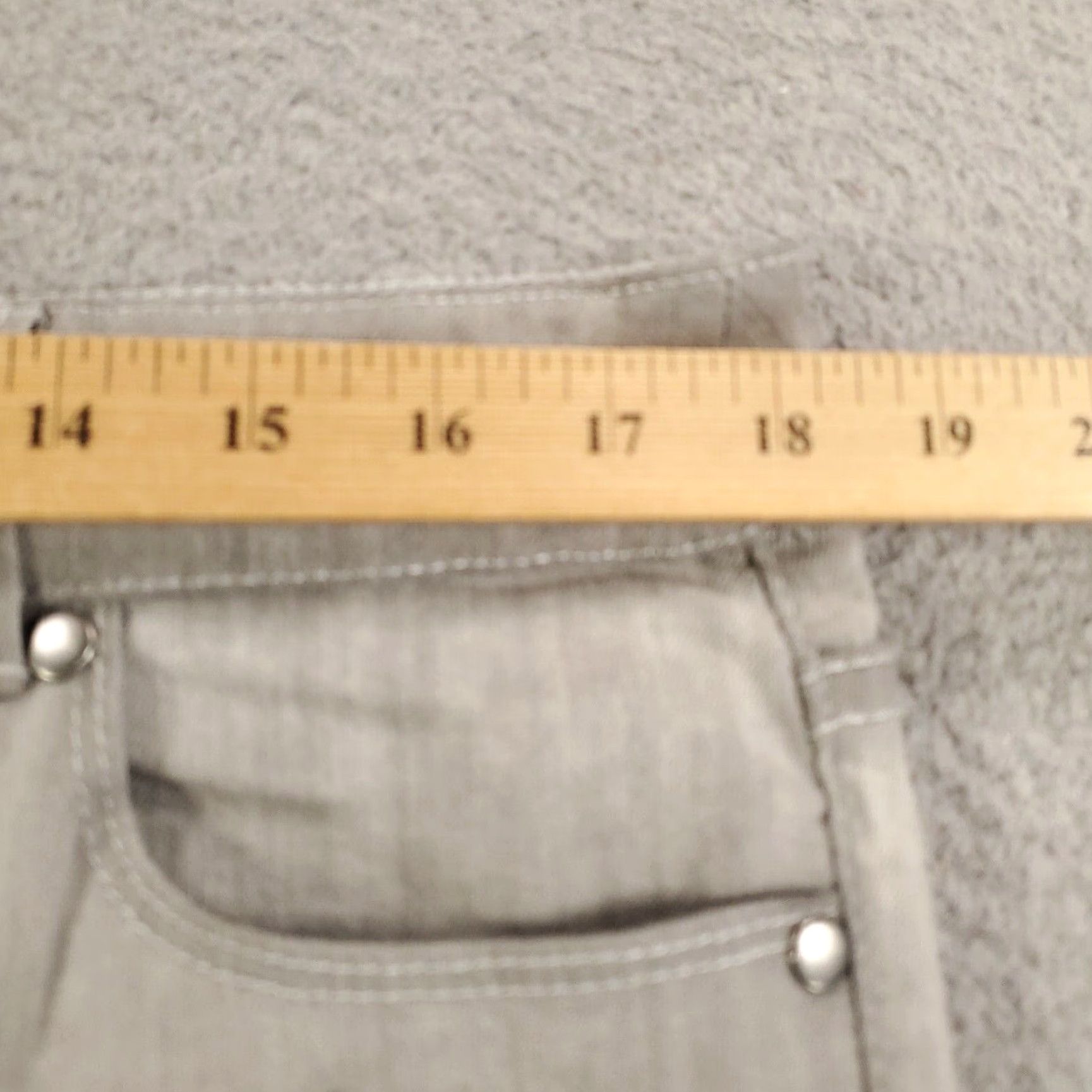 Vintage Chicos Jeans Womens 12 Large Embellished Rhinestones Allover Gray Platinum Size 36" / US 14 / IT 50 - 3 Thumbnail