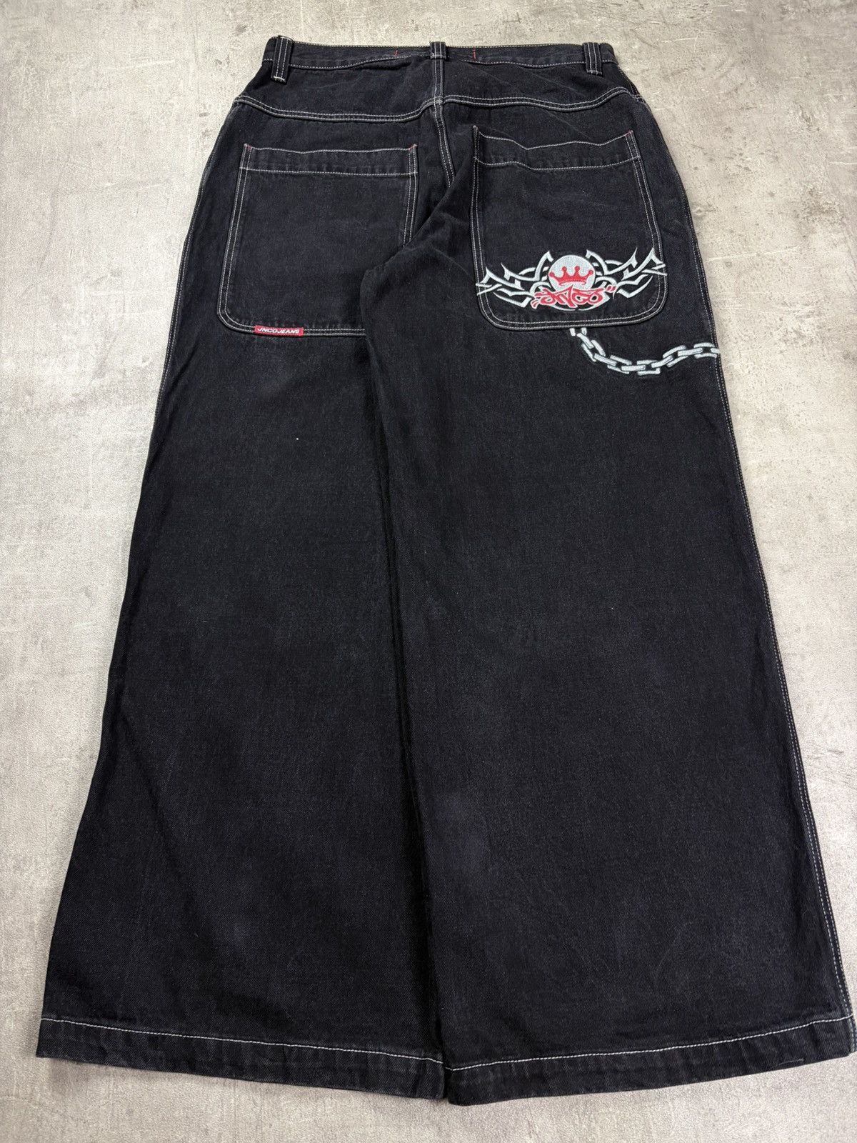 JNCO Vintage JNCO Chain Tribal Jeans 34x32 Grail Y2K Baggy Jeans Size US 34 / EU 50 - 1 Thumbnail