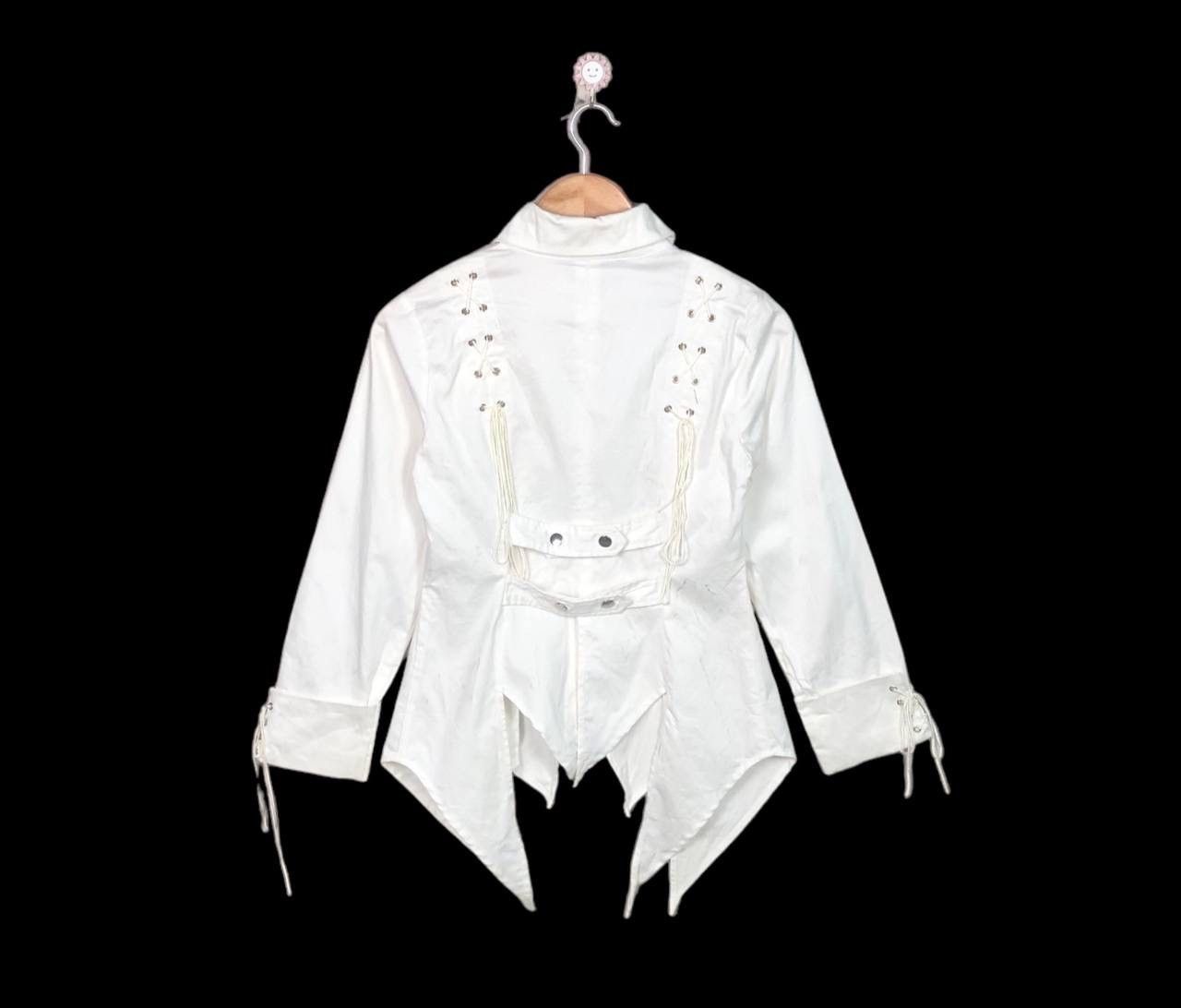 Expert Horror Vintage White Asymmetry Punk Goth Shirt Size US M / EU 48-50 / 2 - 2 Thumbnail