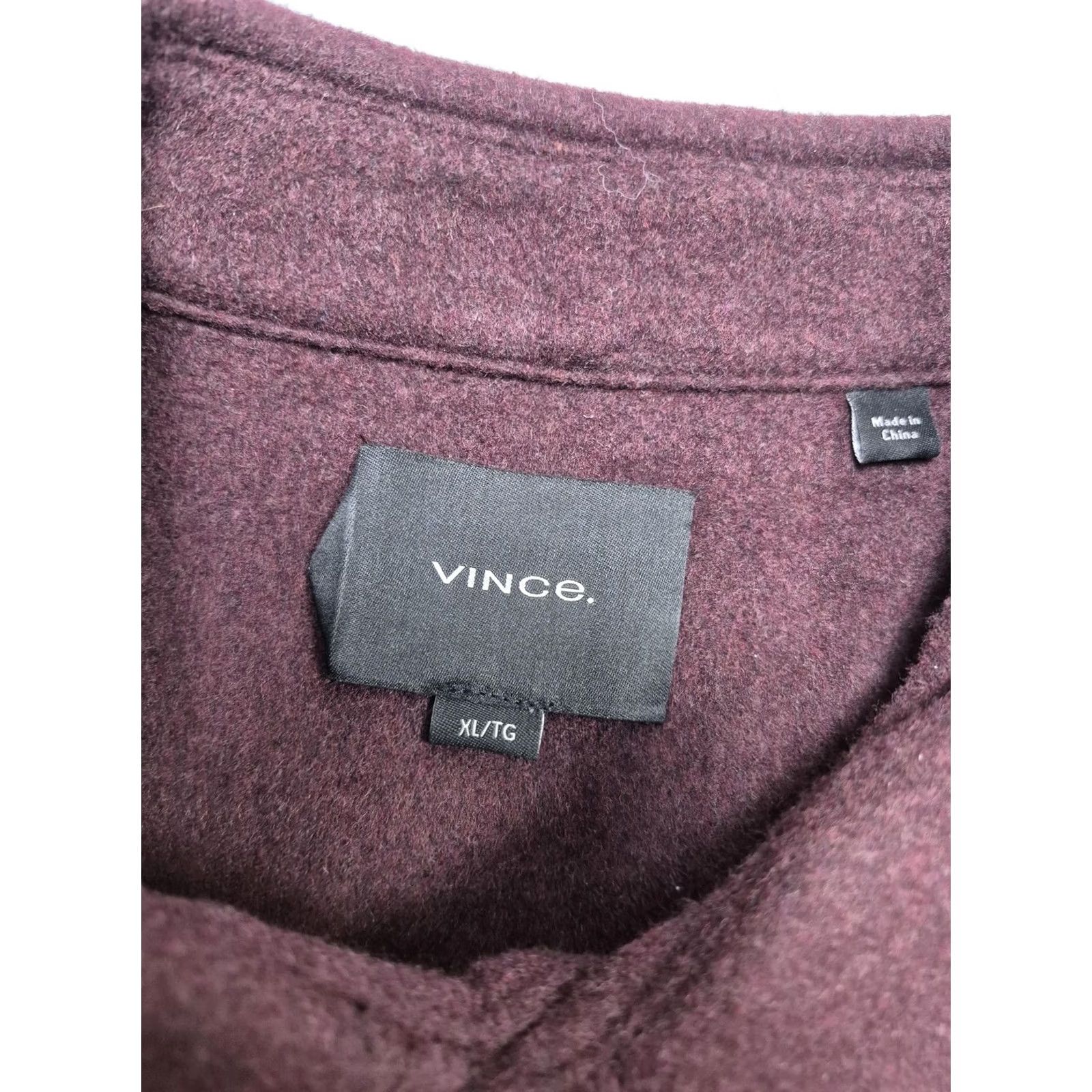 Vince Vince Jacket Mens XL Red Wool Flannel Shacket Overshirt Button Front Pockets Size US XL / EU 56 / 4 - 3 Thumbnail