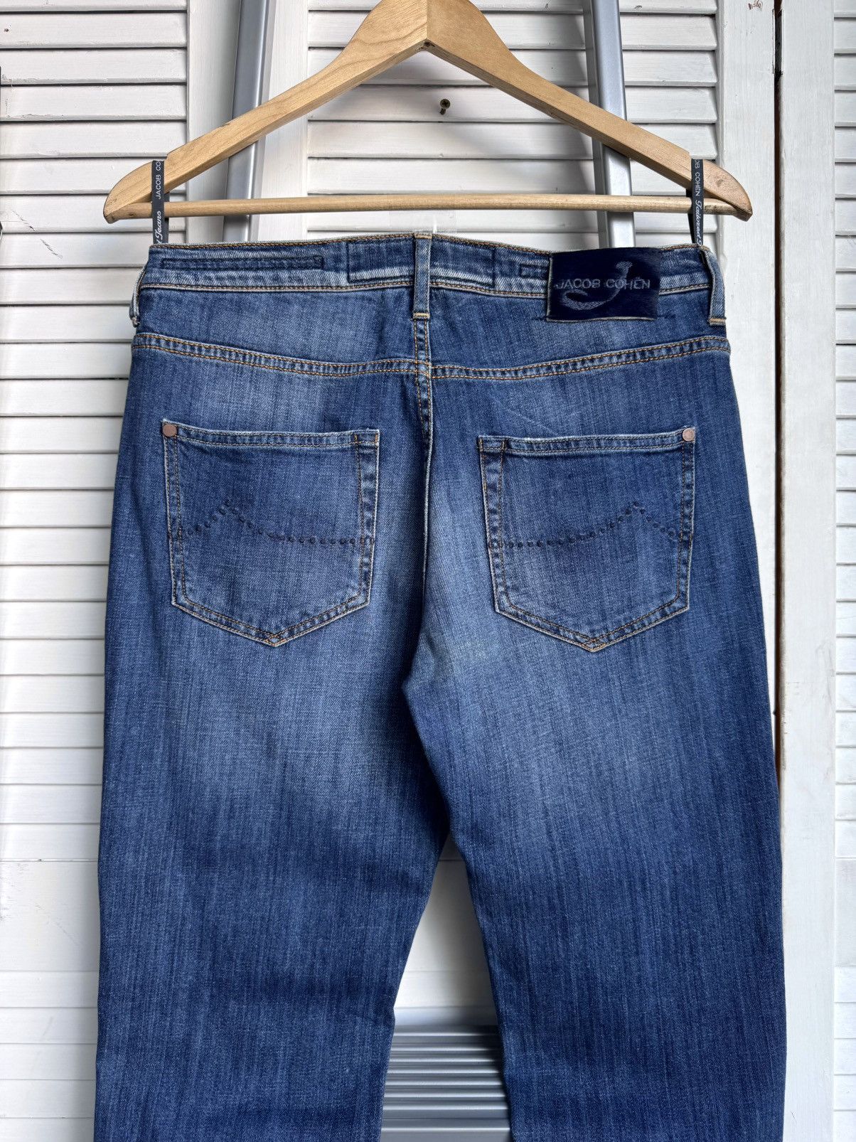 Jacob Cohen Jacob Cohen Blue Cotton Straight Leg Mid Rise Denim Jeans Size 27" / US 4 / IT 40 - 9 Thumbnail