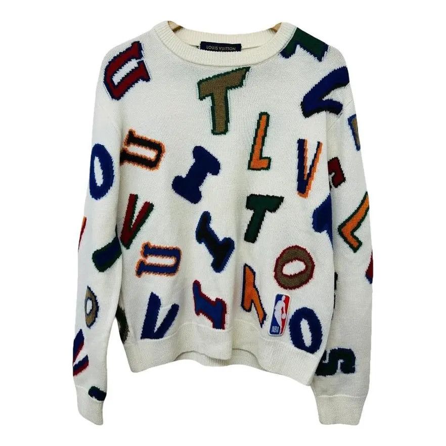 Louis Vuitton White wool sweater with NBA Size US XL / EU 56 / 4 - 1 Thumbnail