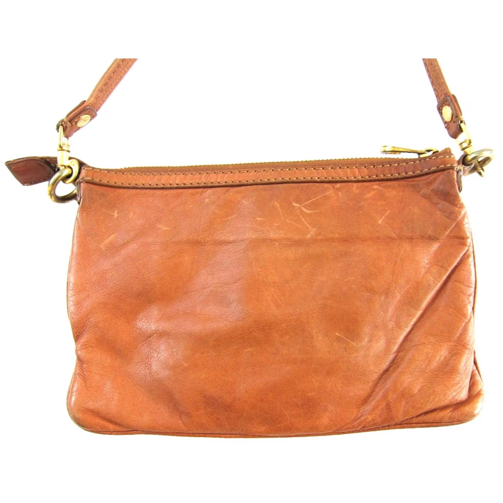 Marc by Marc Jacobs VINTAGE Marc By Marc Jacobs Crossbody Purse Brown Leather Gold Turnlock Small Women None XS Size ONE SIZE - 6 Thumbnail