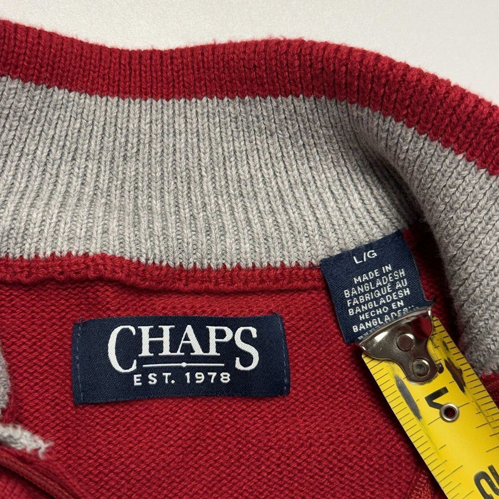 Chaps Ralph Lauren Chaps Ralph Lauren Knit Sweater Adult Large 22x25 Red Winter Size US L / EU 52-54 / 3 - 4 Thumbnail
