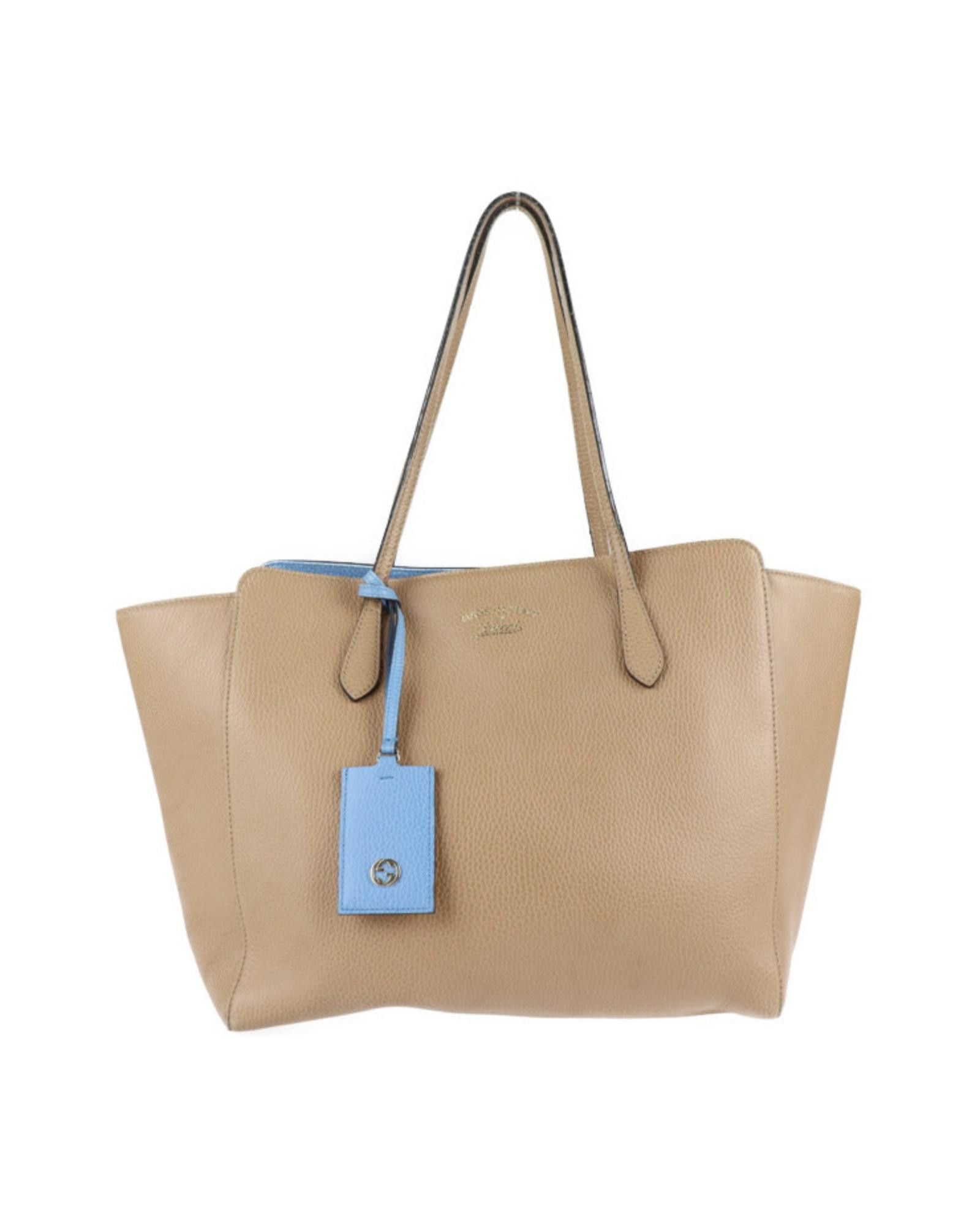 image of Beige Leather Gucci Swing Handbag, Women's