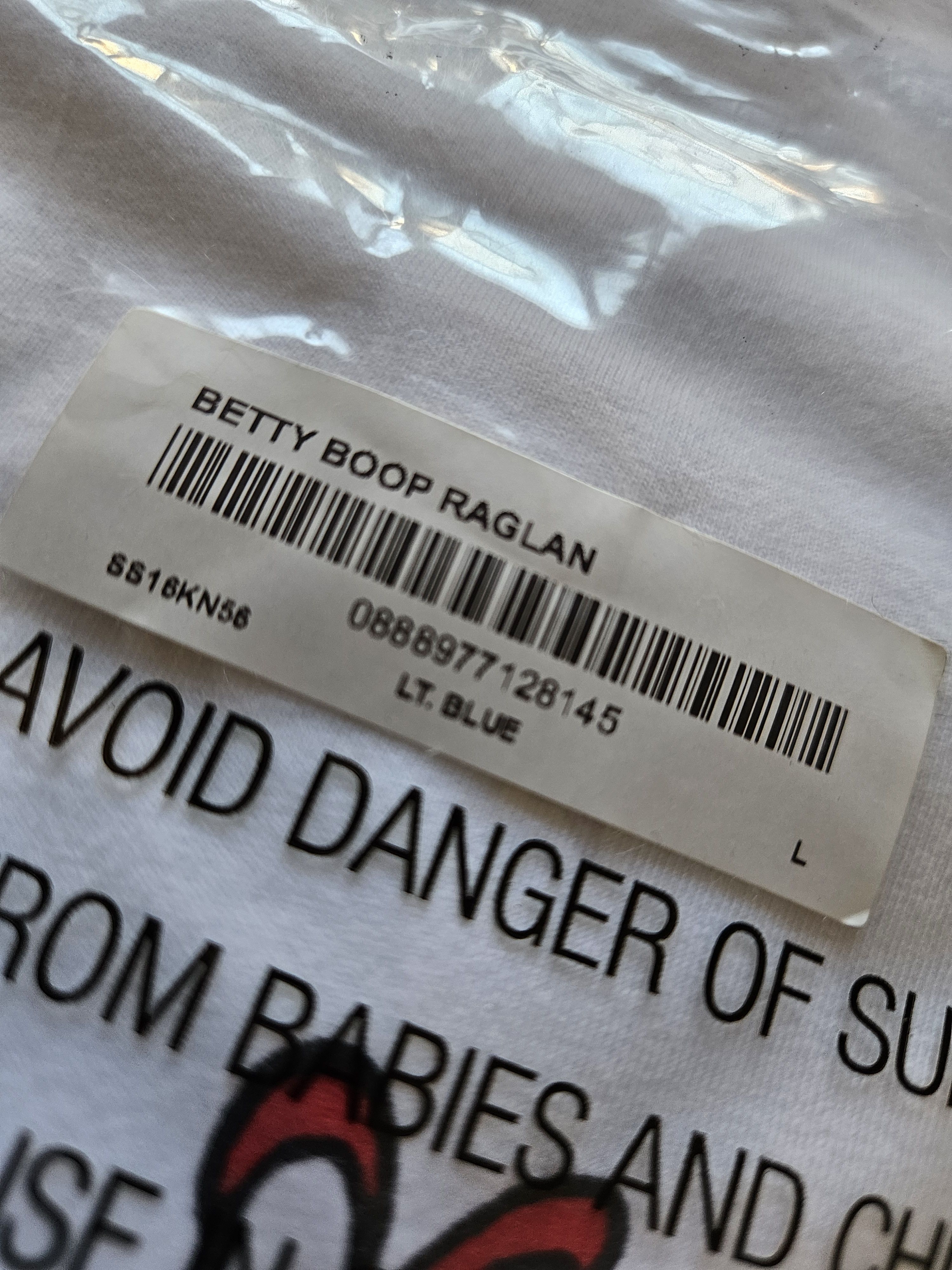 Supreme Supreme Betty Boop Raglan Large Light Blue DS Size US L / EU 52-54 / 3 - 4 Thumbnail