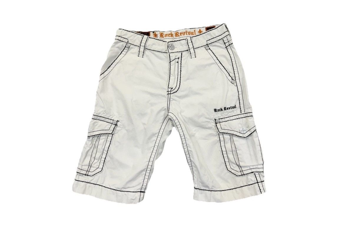 Rock Revival ROCK REVIVAL WHITE CARGO SHORTS Size US 31 - 2 Thumbnail
