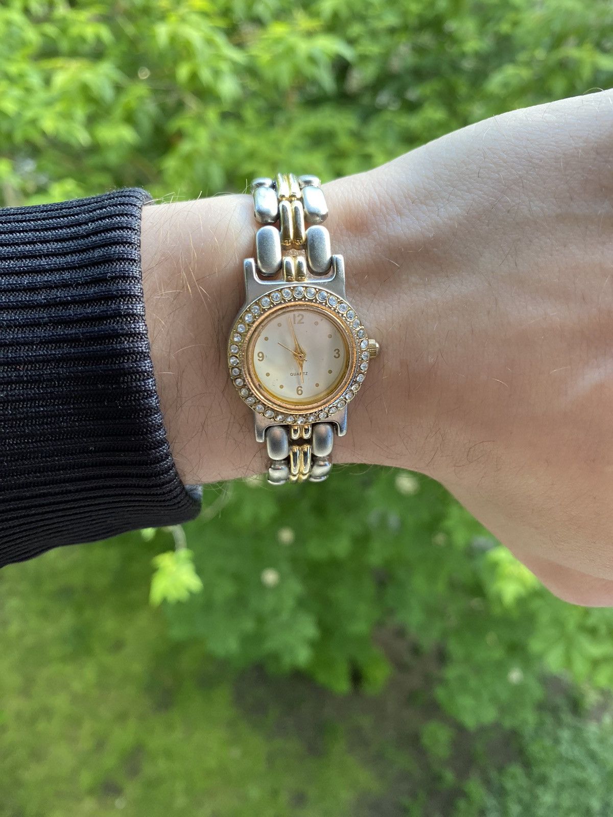 Japanese Brand × Jewelry × Vintage Elegant Ladies Watch with Crystals - Two-Tone Style Size ONE SIZE - 6 Thumbnail