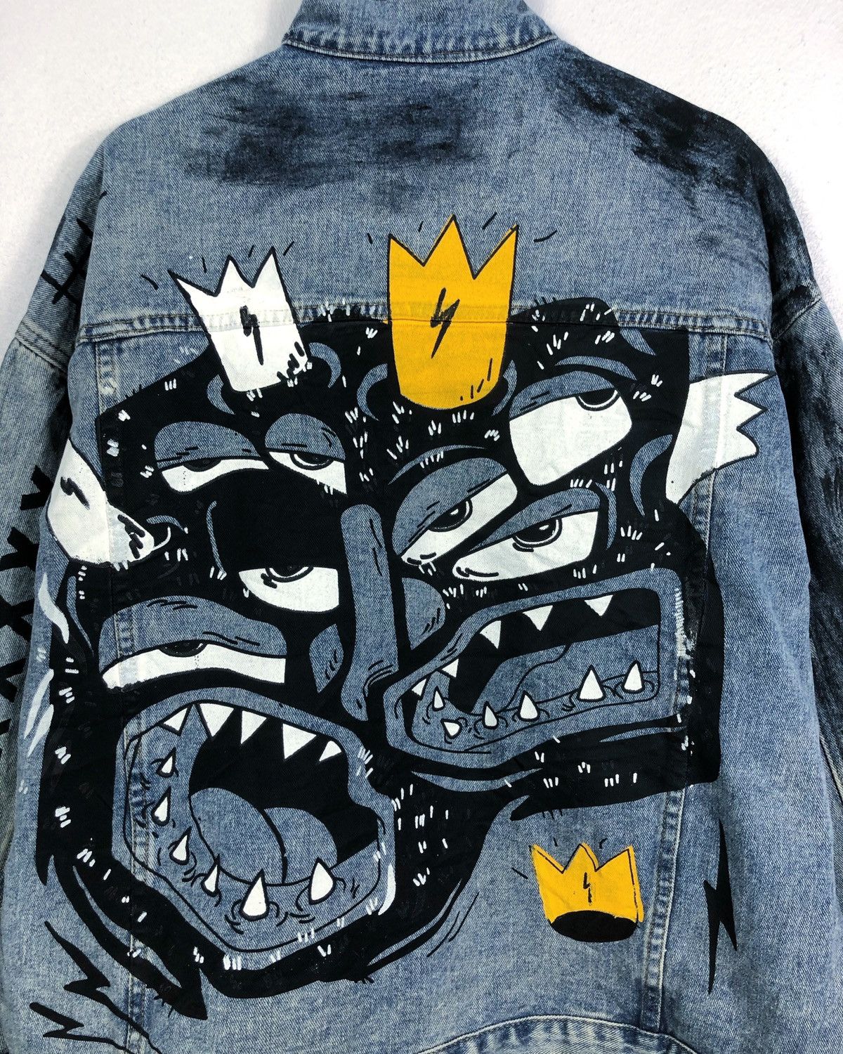 Seditionaries Rare Kirin Strange Handpainted Denim Button Jacket Size US L / EU 52-54 / 3 - 9 Thumbnail